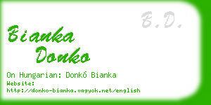 bianka donko business card