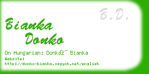 bianka donko business card